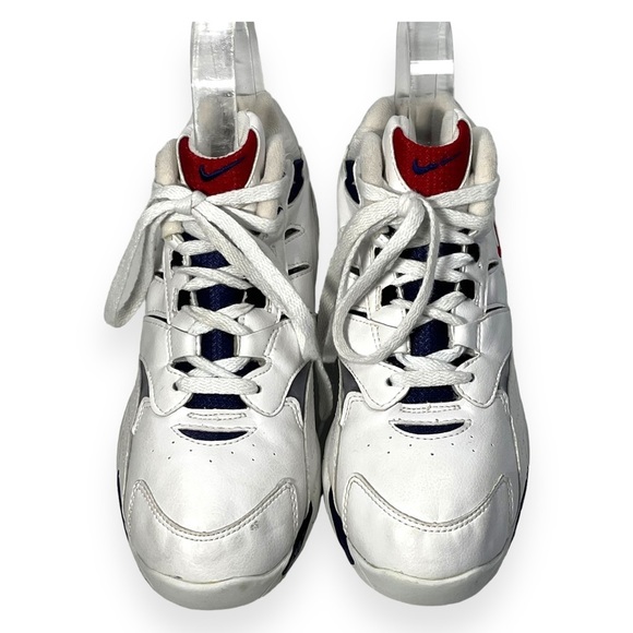 Vtg Nike Air Forefoot Women Mid Shoes Athletic Sneakers White Leather Red Purple - Picture 6 of 15